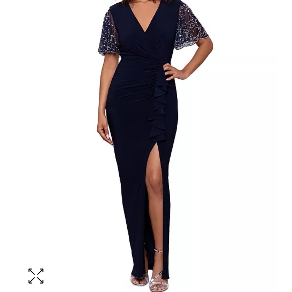Elegant Navy Blue Evening Dress